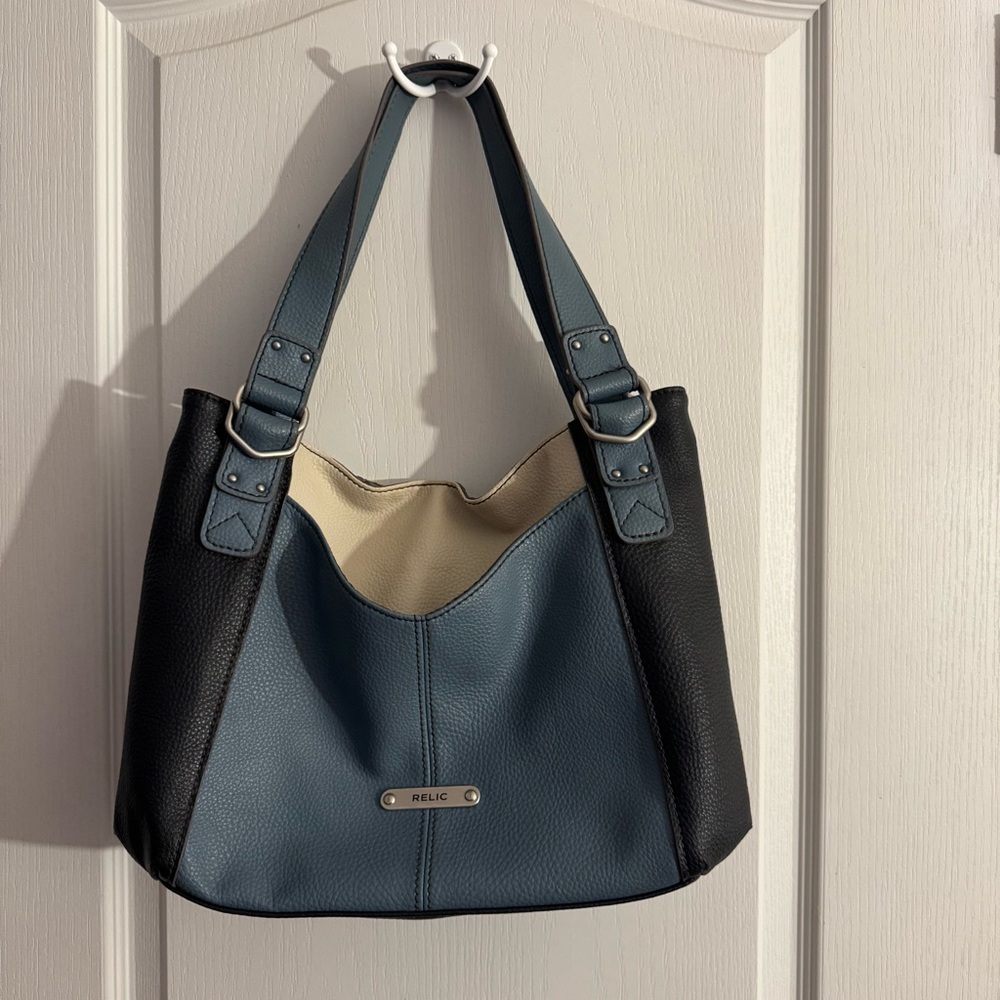 Relic Two-Tone Blue and Black Shoulder Bag
